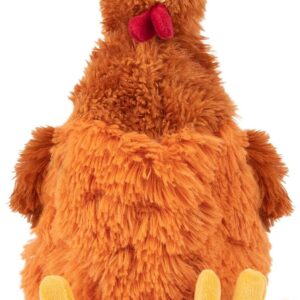 Interactive Squeaky  Chew Toy, Ideal  Toys for Chewers, Small, Medium & Large s, and Fetch Lovers - Crinkle Chicken (Brown), Large