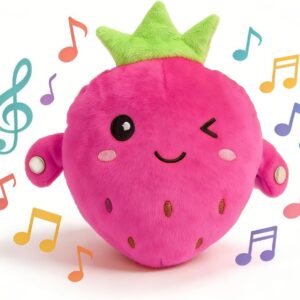 Baby Musical Sensory Toy,nteractive Musical Plush Toy with Sounds，Sensory Activity Learning Educational Kid Toy,Fun Christmas and Birthday Gifts Suitable for Multiplayer interaction (pink strawberry)