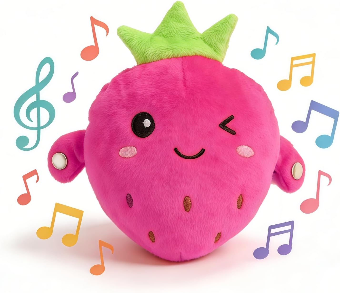 Baby Musical Sensory Toy,nteractive Musical Plush Toy with Sounds,Sensory Activity Learning Educational Kid Toy,Fun Christmas and Birthday Gifts Suitable for Multiplayer interaction (pink strawberry)