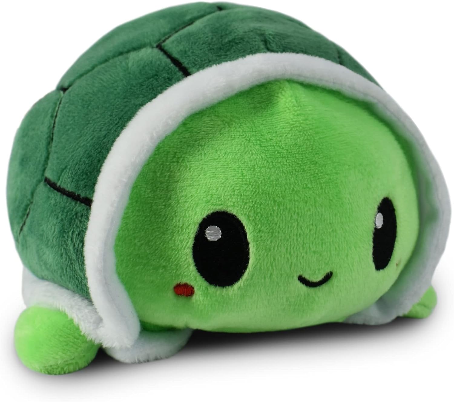 Reversible Turtle Plushie 4-Inch Green Two-Sided Flip Plush Toy with Embroidered Details – Cute Mini Collectible Plush for Kids, Teens, and Adults