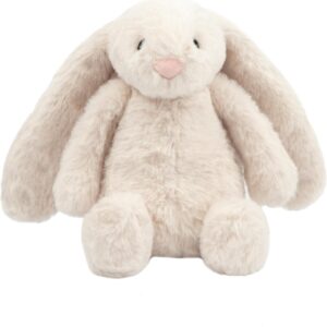 Interactive Squeaky  Chew Toy, Ideal  Toys for Chewers, Small, Medium & Large s, and Fetch Lovers - Bunny (Beige), Large