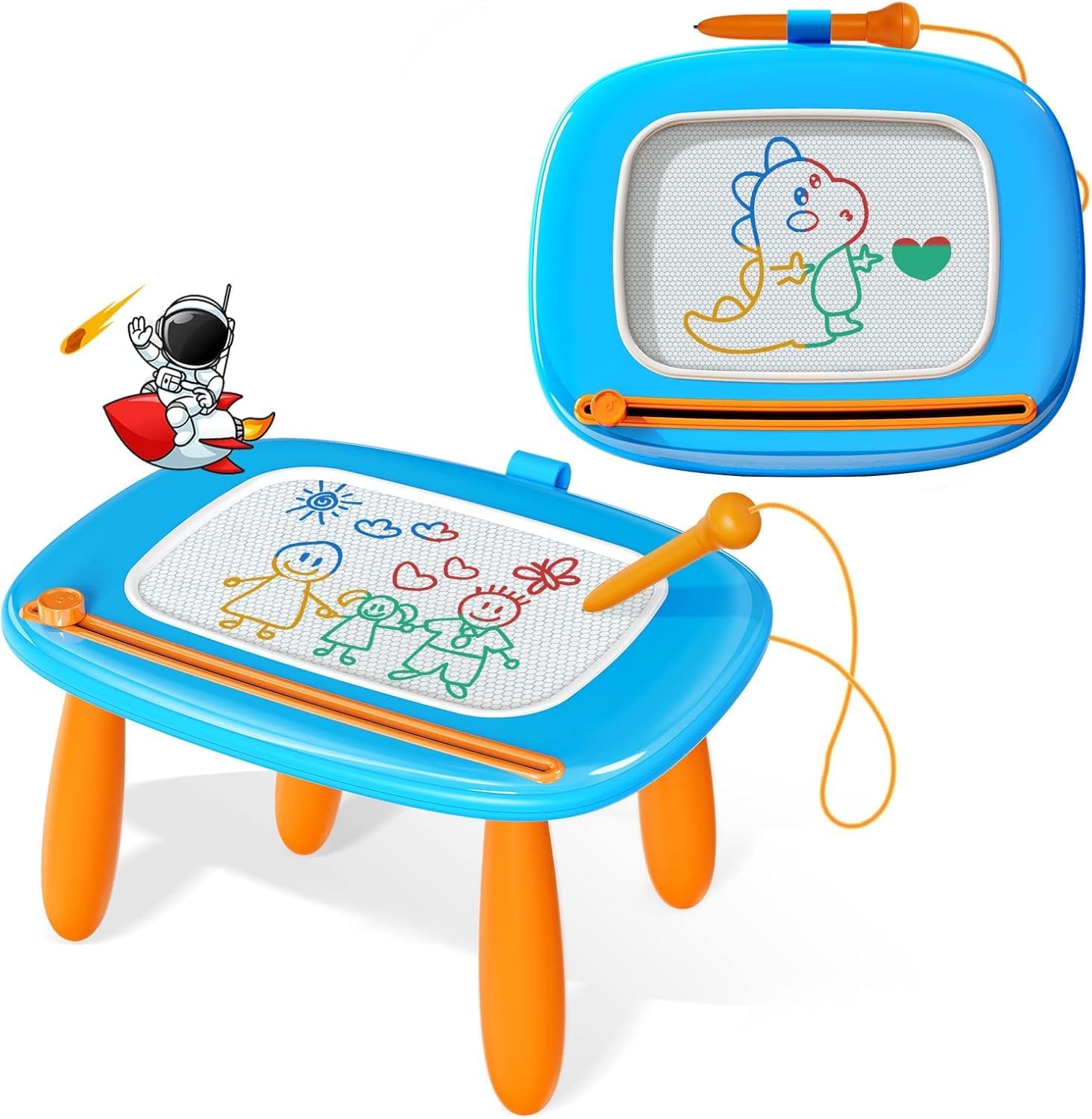 Magnetic Drawing Board, Toddler Girl Toys for 1-3 Year Old, Doodle Board Pad Learning and Educational Toys for 1 2 3 Year Old Baby Kids Birthday Gift (Light Blue)