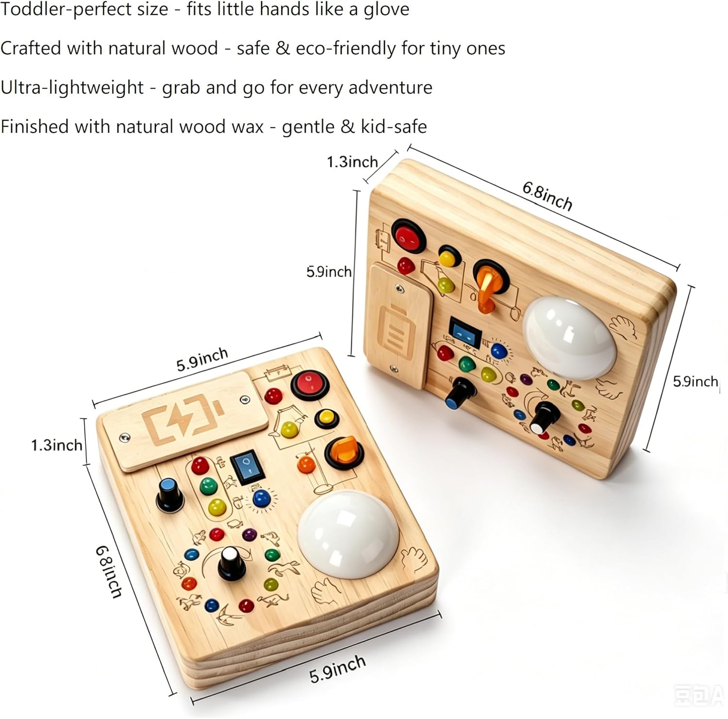 Board for 1-4 Year Old, Slap-Activated LED Light Sensory Switch Board, Educational Fine Motor Skills Learning Toy - Image 2