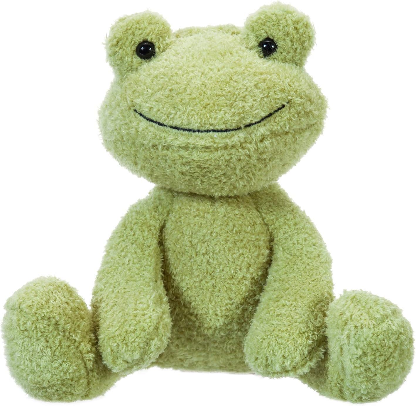 Plush Velvet Frog Stuffed Animal Soft Cuddly Perfect for Child (Green Frog,9 Inches)