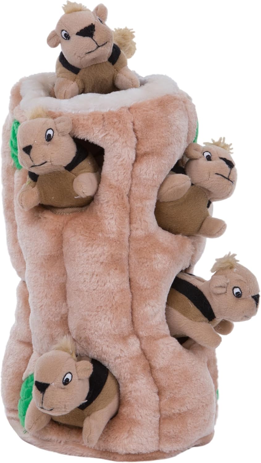 Hide-A-Squirrel Toy – Interactive 2‑in‑1 Plush Puzzle with 6 Squeaky Removable Squirrels, X-Large