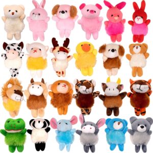 24 Pack Small Stuffed Animals Bulk Gifts for Kids (2.3/2"-2.5/3.5" Each), Birthday Party Favors Toys for Classroom Prizes, Goodie Bag Pinata Fillers, Carnival Treasure Box Toys (24PCS)