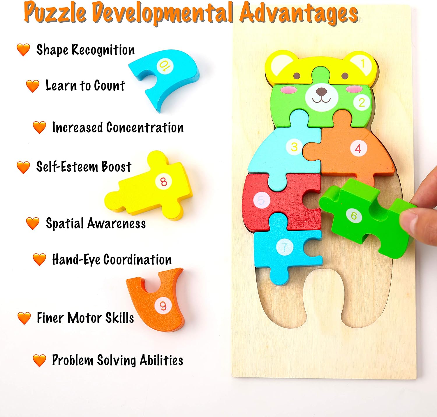 Wooden Toddler Puzzles for Kids Ages 3-5, Toys for 3 Year Old, Animal Toddlers Toys Ages, 4-Pack Learning Toddler Puzzle - Image 2