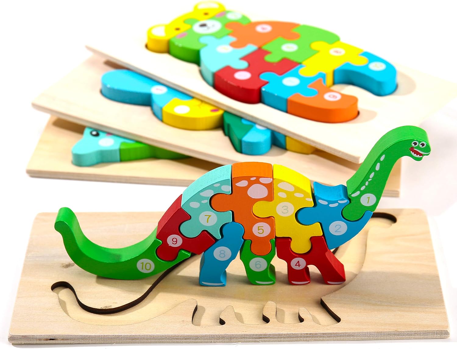 Wooden Toddler Puzzles for Kids Ages 3-5, Toys for 3 Year Old, Animal Toddlers Toys Ages, 4-Pack Learning Toddler Puzzle