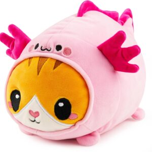 Axolotl Plush Toy, Kawaii Axolotl Cat Plush Toy, 11" Soft Plushie, Cute Stuffed Animal Pillow for Kids and Adults, Birthday Gift for Boys and Girls