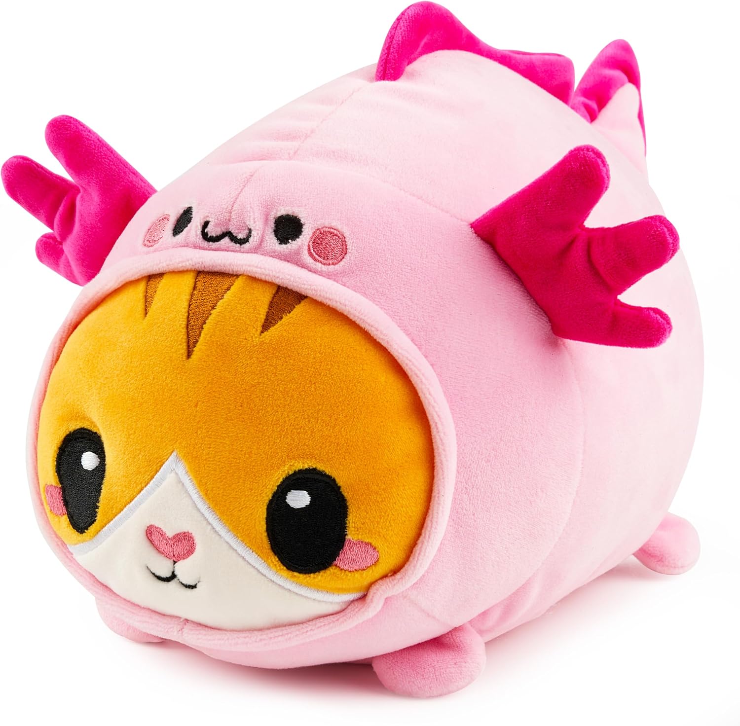 Axolotl Plush Toy, Kawaii Axolotl Cat Plush Toy, 11" Soft Plushie, Cute Stuffed Animal Pillow for Kids and Adults, Birthday Gift for Boys and Girls