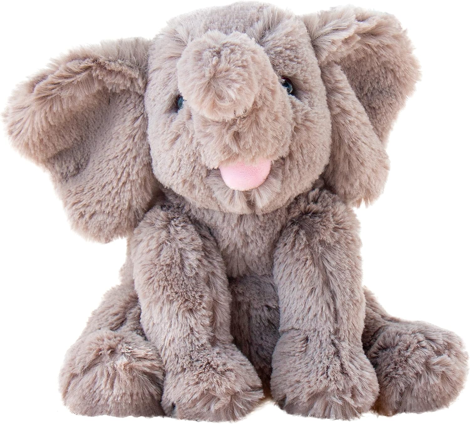 Adorable Plush Calf Elephant Toy Floppy Elephish Ultra Soft Haggable Stuffed Animal Birthday Holiday Gift for Boys Girls Kids Toddlers, Gray, 9''